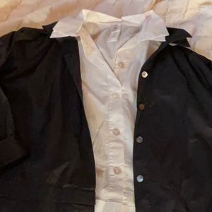 2 Kaliyana button tops.  Cream and black.